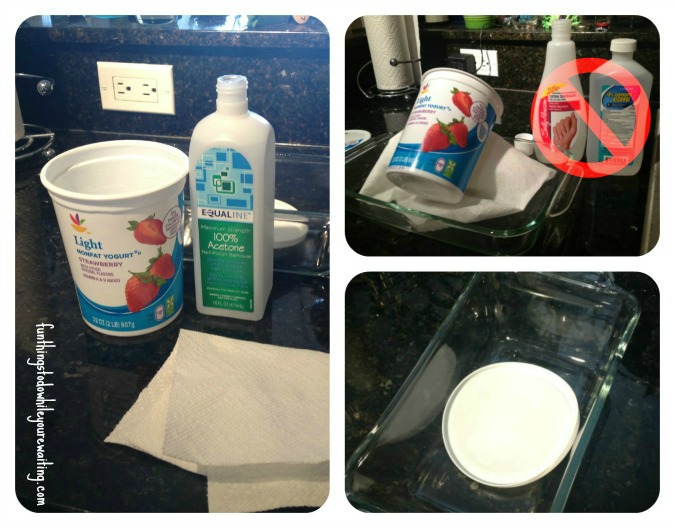 Acetone paint removal from plastic container fail