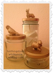 Gold Painted Animal Glass Jars