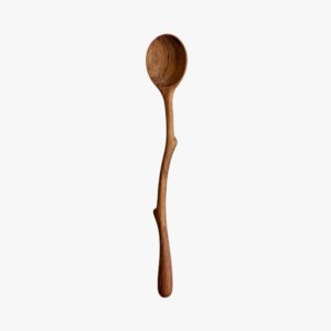 hand crafted wooden spoon with branch handle