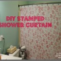 DIY Stamped Shower Curtain