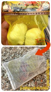 Turning Netted Produce bags into Dish Scrubbers.
