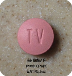 My Dad's blood pressure pill. Or, as I like to think of it, a TV pill. 