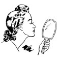 Mirror Image Retro Lady from Graphics Fairy.com