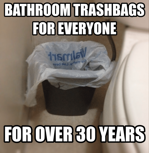 Grocery Bag as Trash Bag Meme